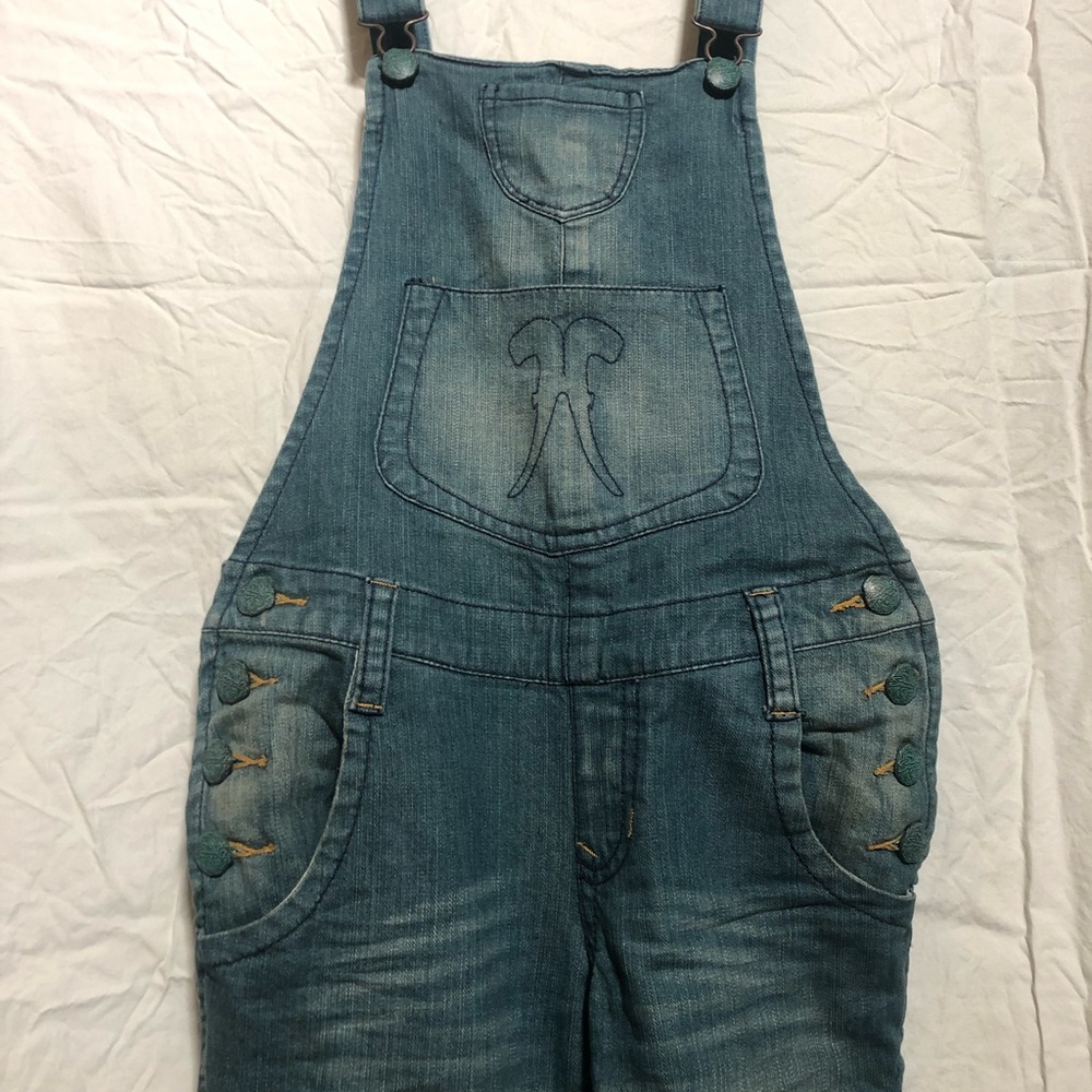OVERALLS by SEVEN7 Women’s Small. 6 Pocket. Adjustable Straps. Skull Rhinestone.